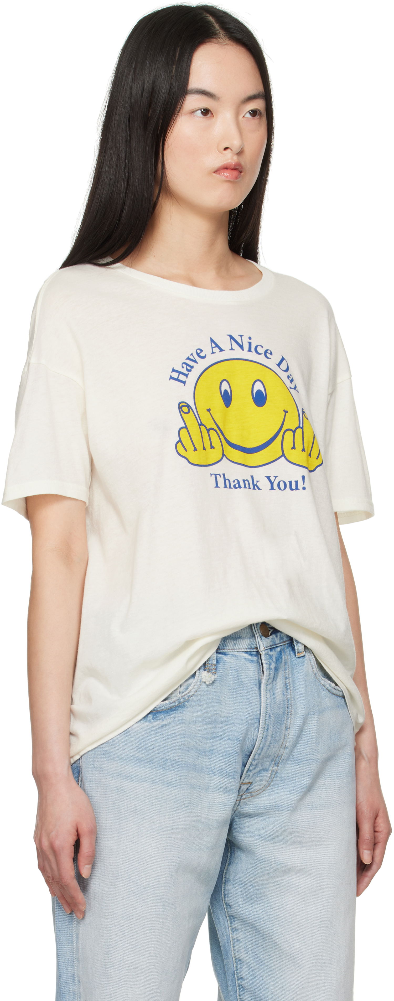 T-shirt R13 R13 'Have A Nice Day' Relaxed T-Shirt Hvid | R13WK141-K120B, 1