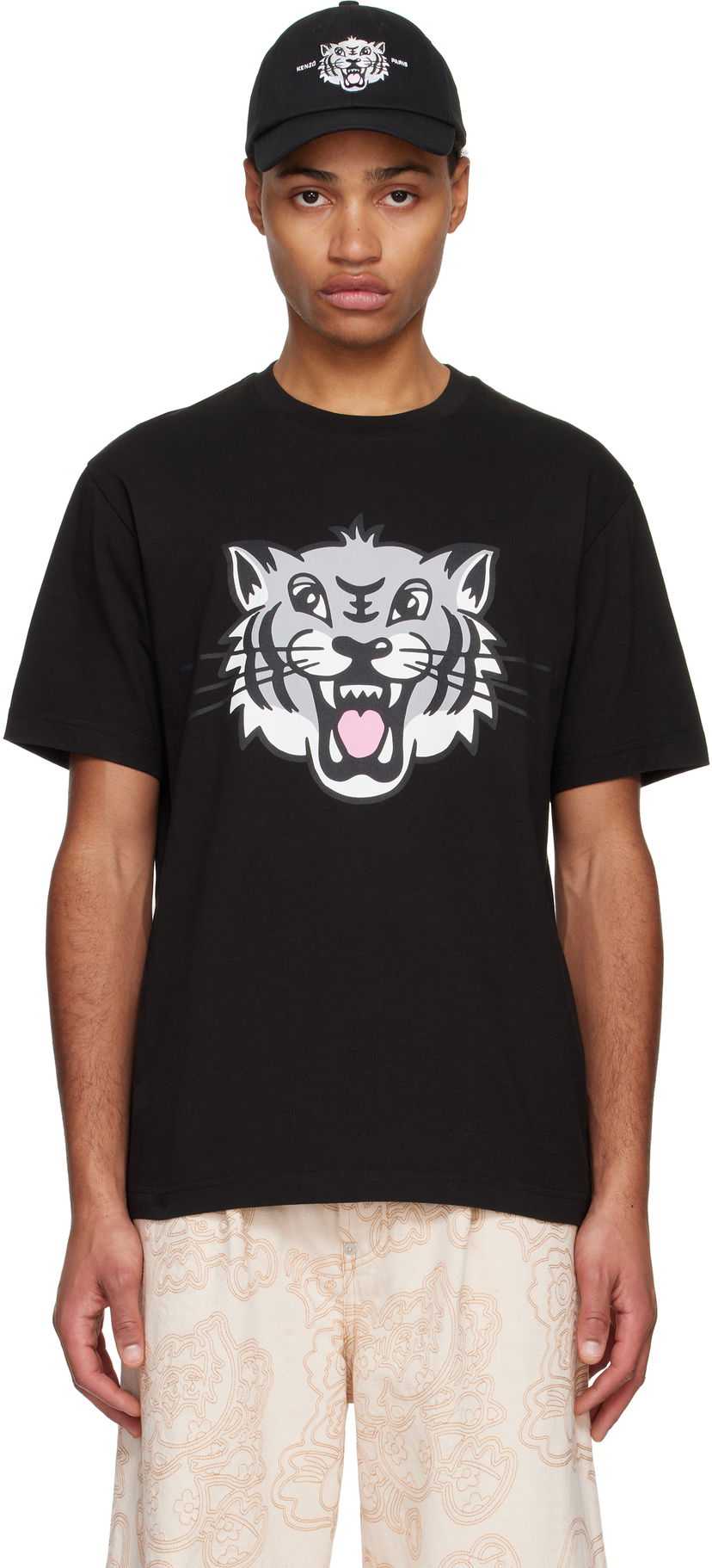 T-shirt KENZO Happy Tiger Graphic T-Shirt Sort | FF55TS5334SG