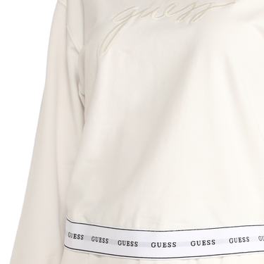 Sweater GUESS Guess Carrie Round Neck Sweatshirt Hvid | O3YQ01KBS91-H10Q, 2