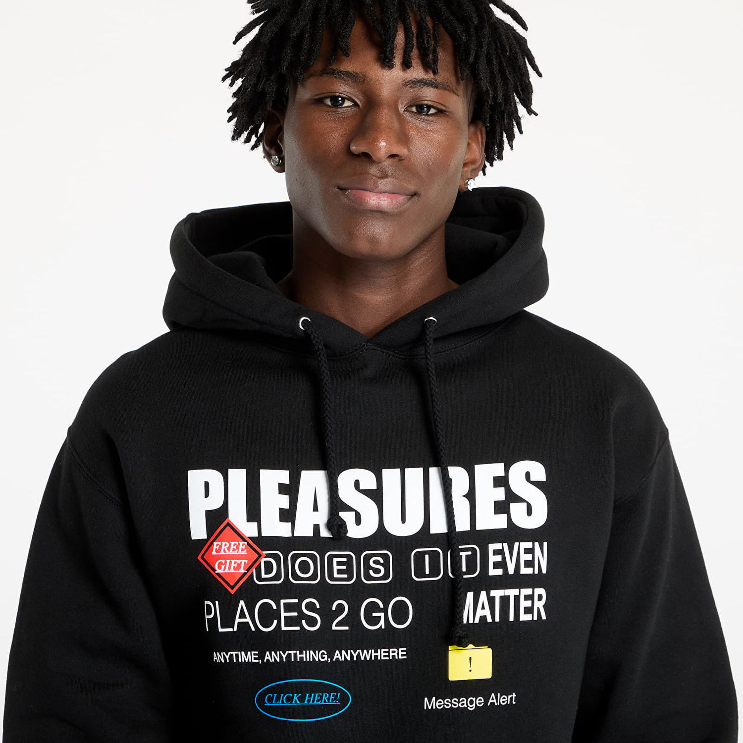 Sweatshirt Pleasures Pleasures Grass Fed Hoodie Sort | P24W043 BLACK, 1