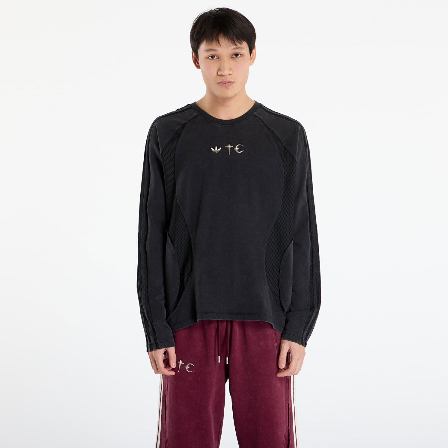T-shirt adidas Originals Thug Club Teamgeist Long Sleeve T-Shirt with Mesh Panels Sort | KC2196, 0