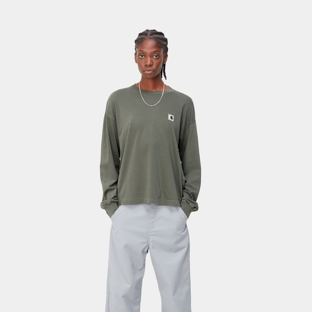 T-shirt Carhartt WIP L/S Nelson T-Shirt Grøn | I032533_1ND_GD, 1