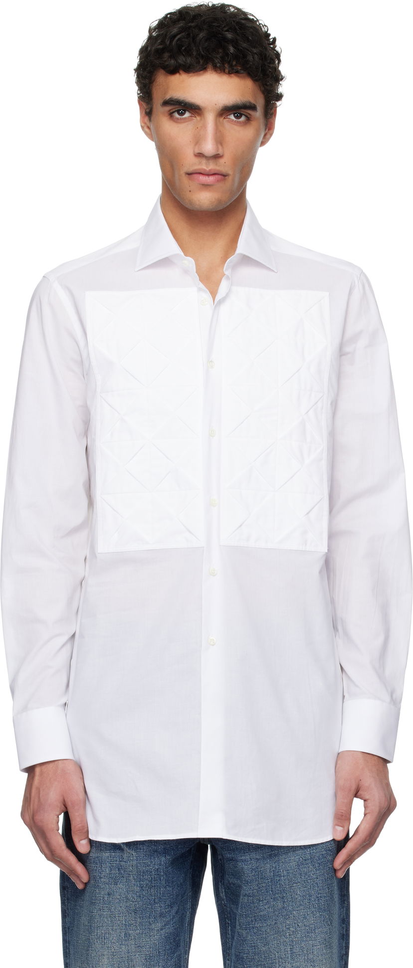 Skjorte Junya Watanabe Junya Watanabe Guy Rover Edition Customized Shirt Hvid | WO-B022-051