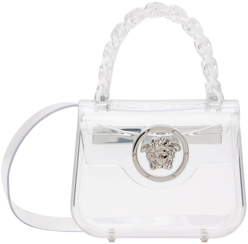 Håndtaske Versace Transparent 'La Medusa' Mini Bag Hvid | 1003016_1A10580, 0