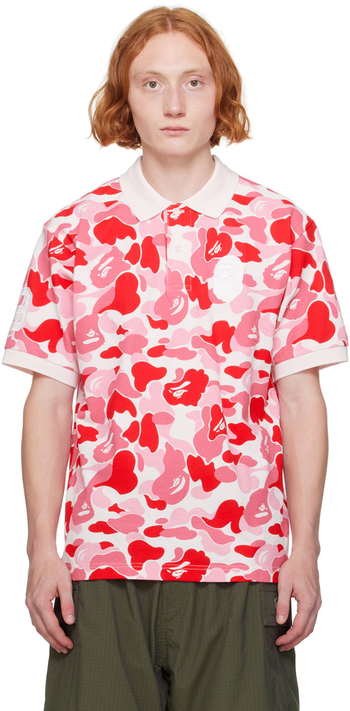 Polo skjorte BAPE Polo With Print Lyserød | 001POK301002M