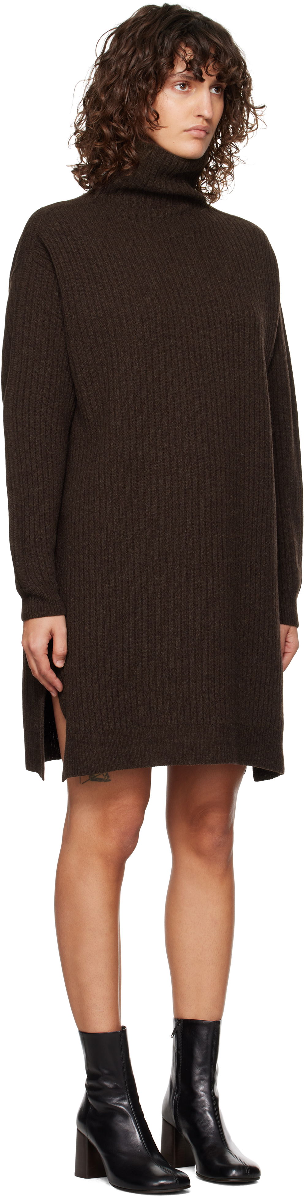 Kjole LEMAIRE Midi Turtleneck Dress Brun | DR1089 LK1027, 1