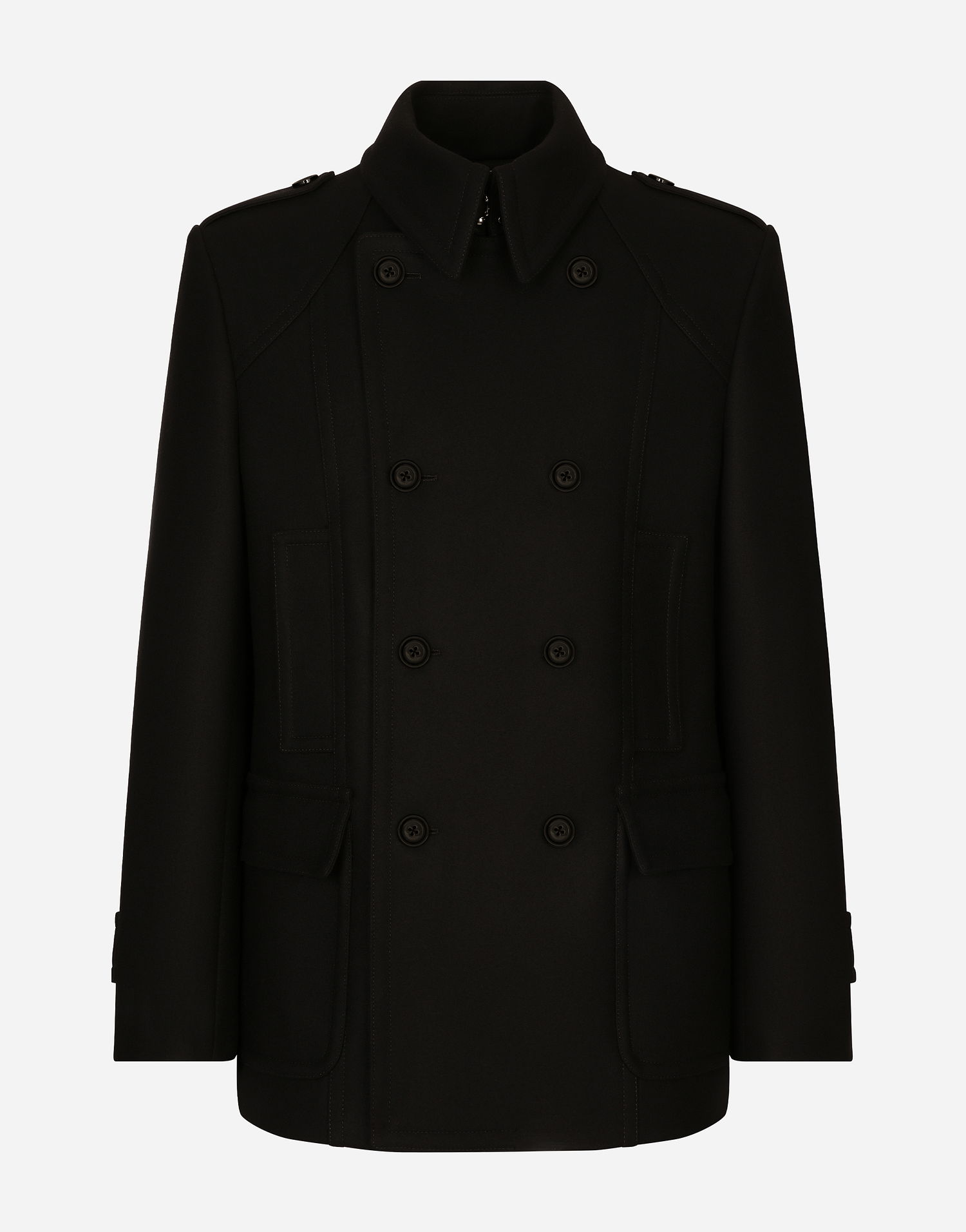 Frakker Dolce & Gabbana Dolce & Gabbana Double-breasted Wool-blend Pea Coat Sort | G046UTHUMT8N0000, 0