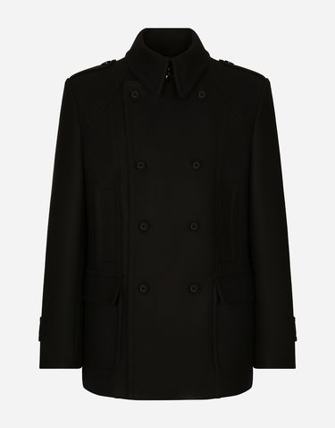 Frakker Dolce & Gabbana Dolce & Gabbana Double-breasted Wool-blend Pea Coat Sort | G046UTHUMT8N0000, 0