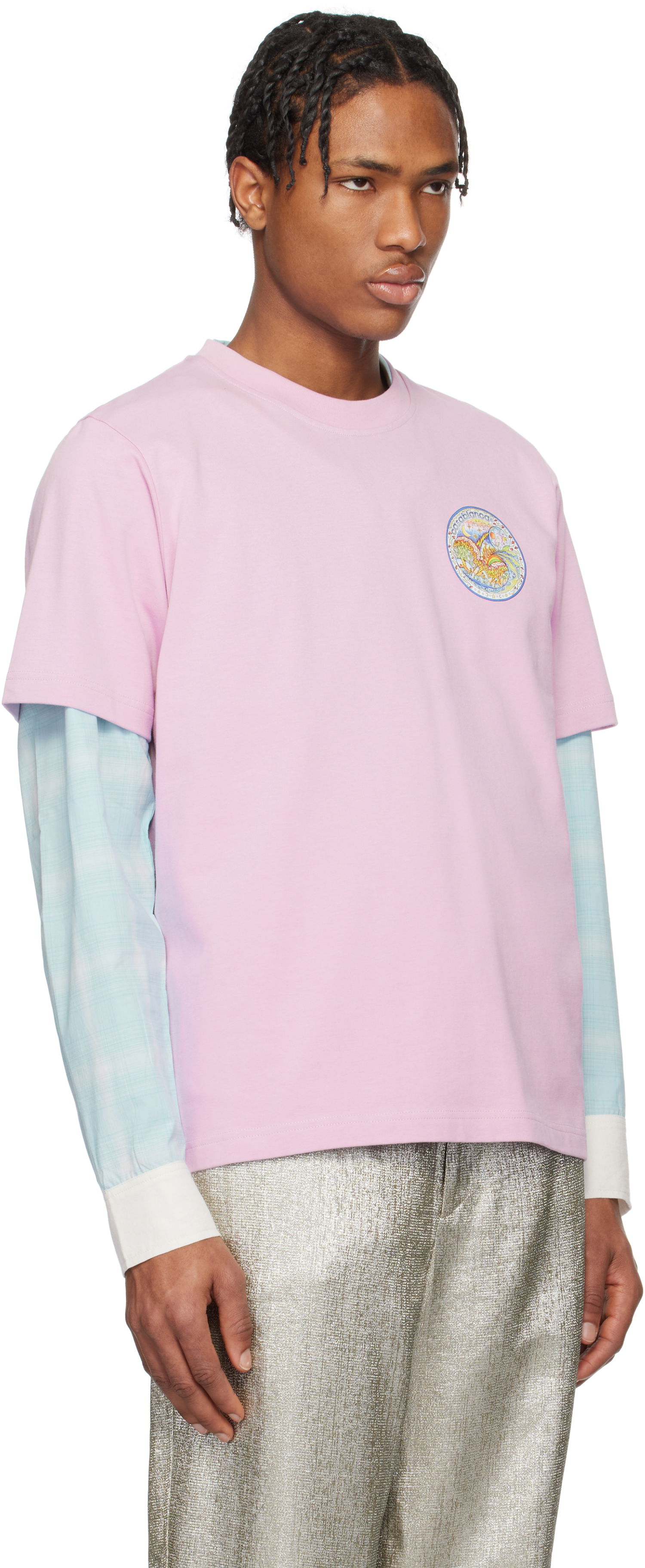 T-shirt Casablanca Casablanca 'The Four Elements' T-Shirt Lyserød | MS25-JTS-001-09, 1
