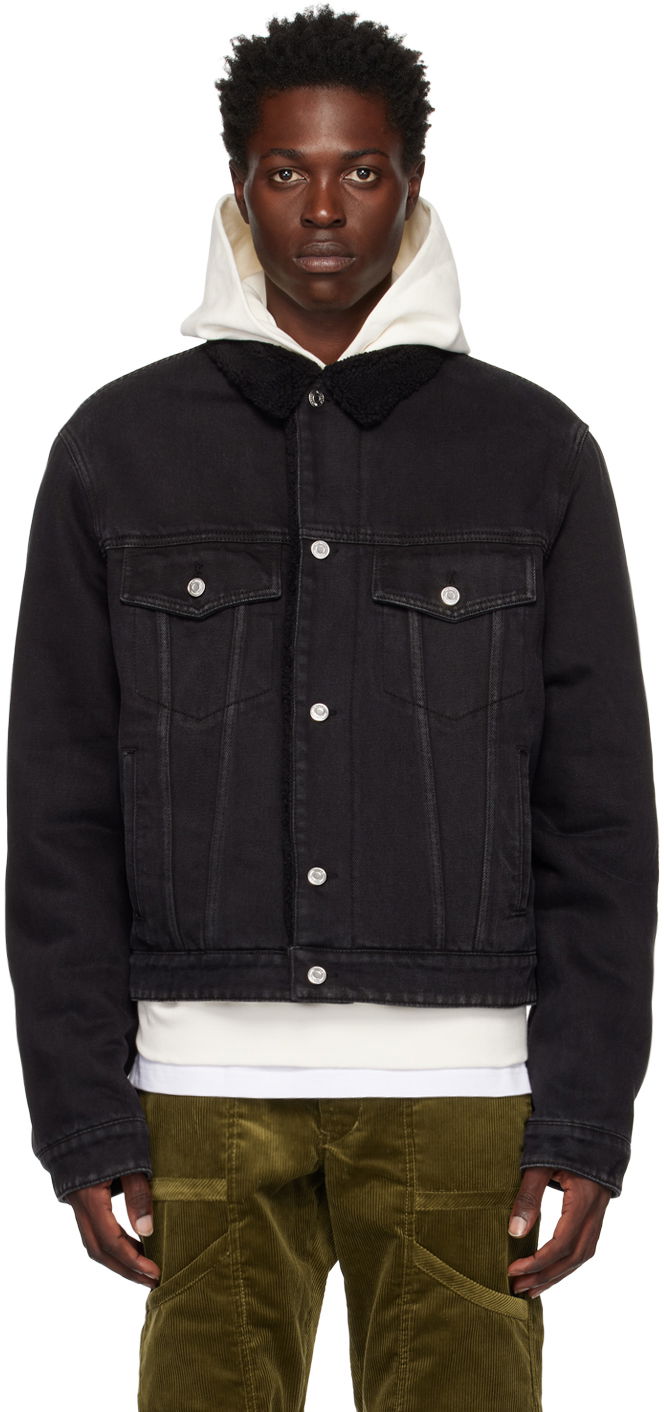 Jakke We11done We11done Regular Fit Denim Jacket Sort | WD-DJ3-22-362-U-BK