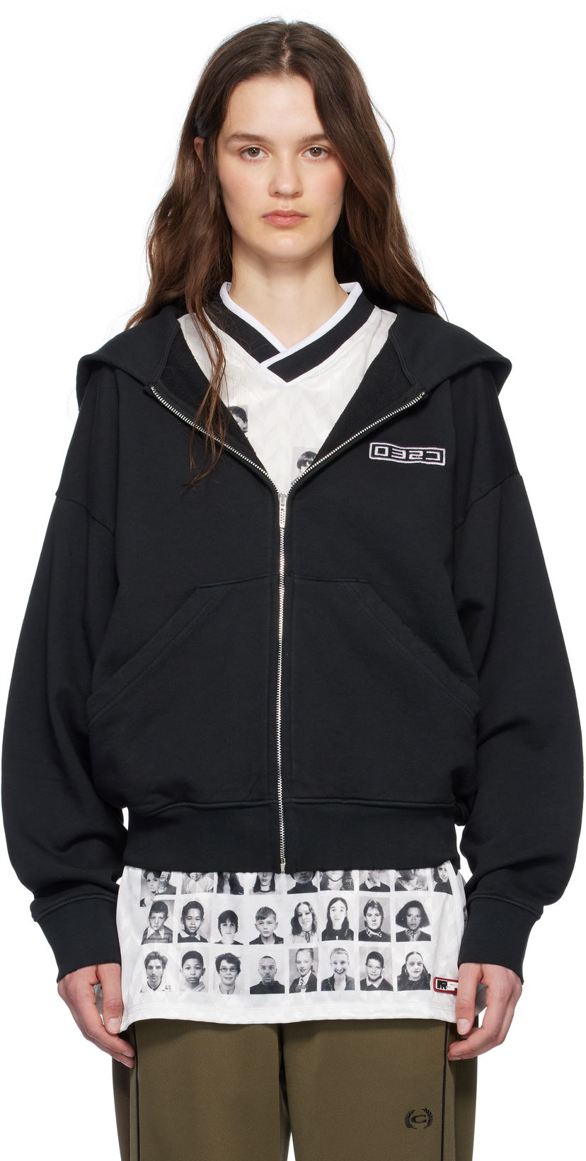 Sweatshirt 032C Routine Zip Hoodie Sort | S25-URC-0841-050-W
