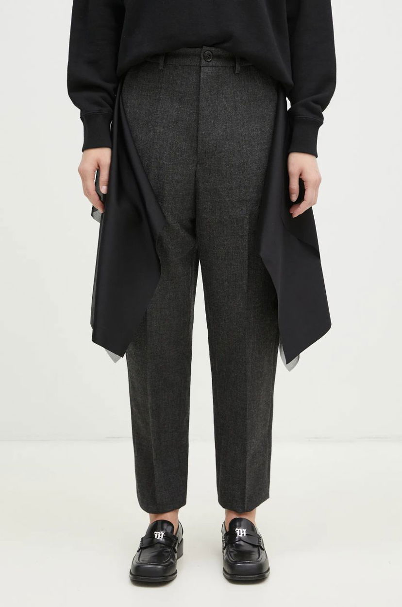 Bukser UNDERCOVER High Waist Pants With Attached Skirt Overlay Grå | UC2D1505