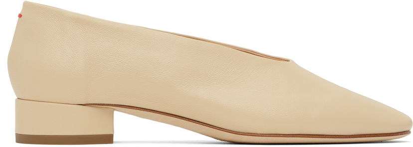 Tøj Aeyde Aeyde Delia Leather Ballerina Flats Beige | A11-FL-GLVR25BL18-FW24-957-007