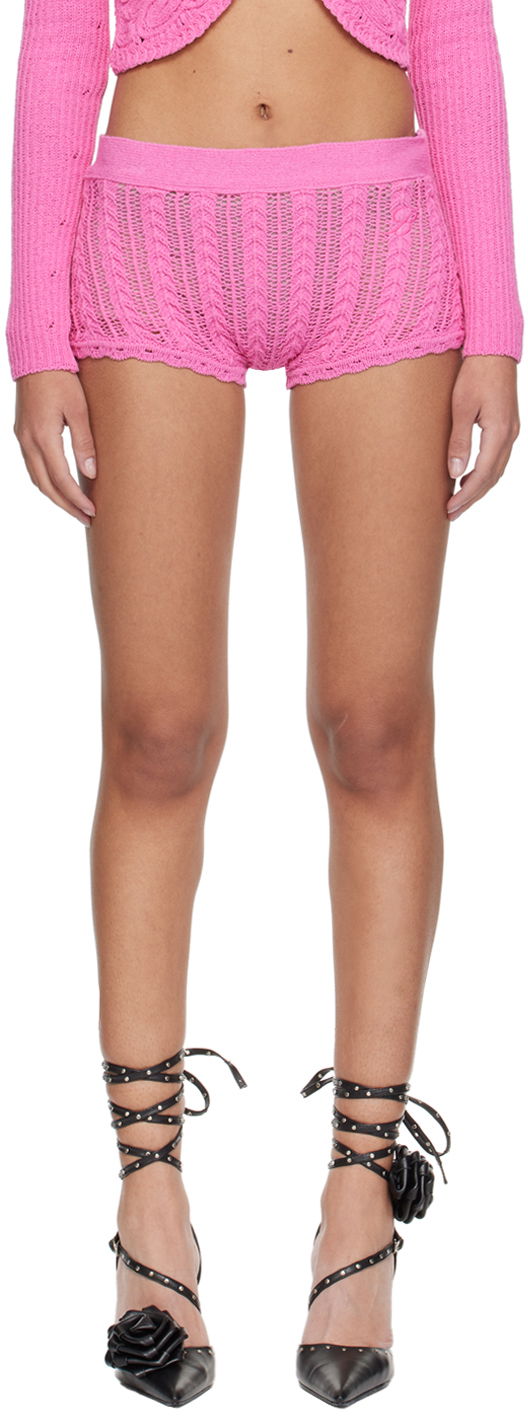Shorts Blumarine Scalloped Knit Shorts Lyserød | P422P112A