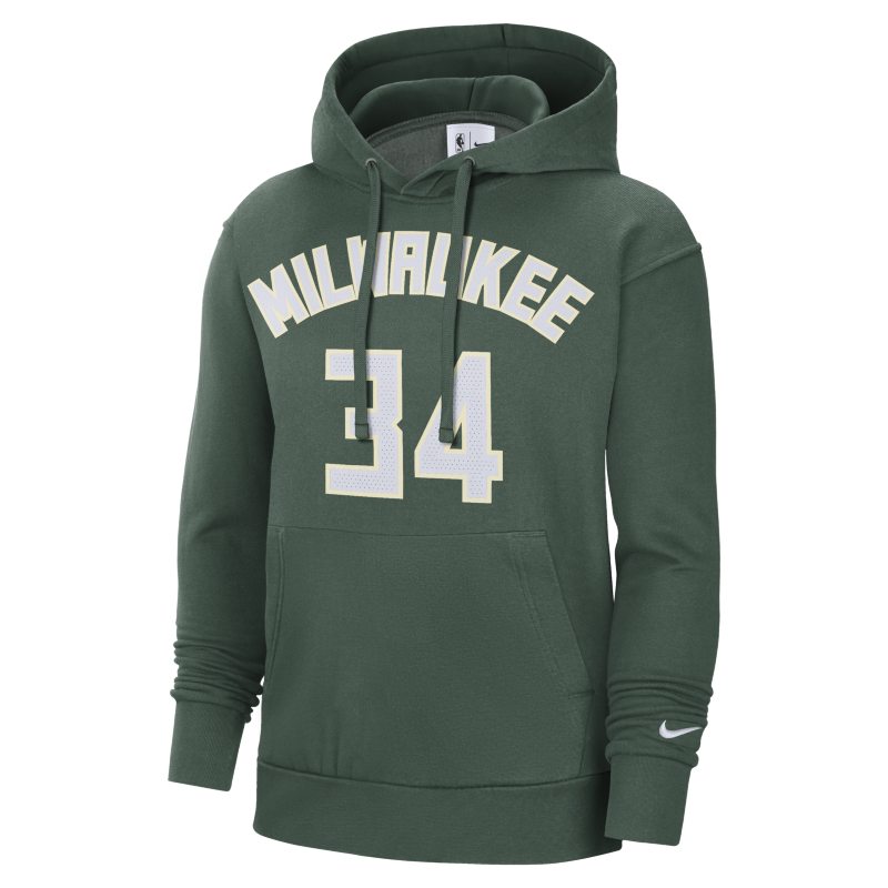 Sweatshirt Nike Milwaukee Bucks Essential NBA Fleece Pullover Hoodie Grøn | DB1184-323, 0