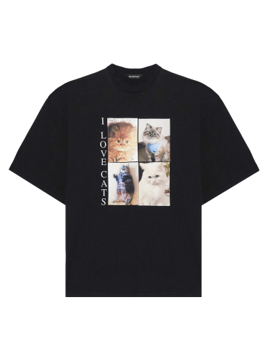 T-shirt Balenciaga I Love Cats T-Shirt Sort | 641614TJVG81000