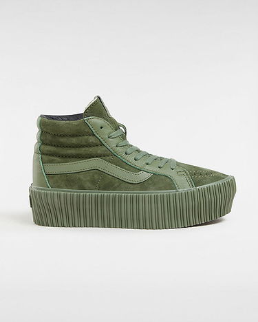 Sneakers og sko Vans Premium Sk8-hi 38 Reissue Platform Shoes (lx Suede/leather Army) Women Green, Size 2.5 Grøn | VN000CNFARM, 0