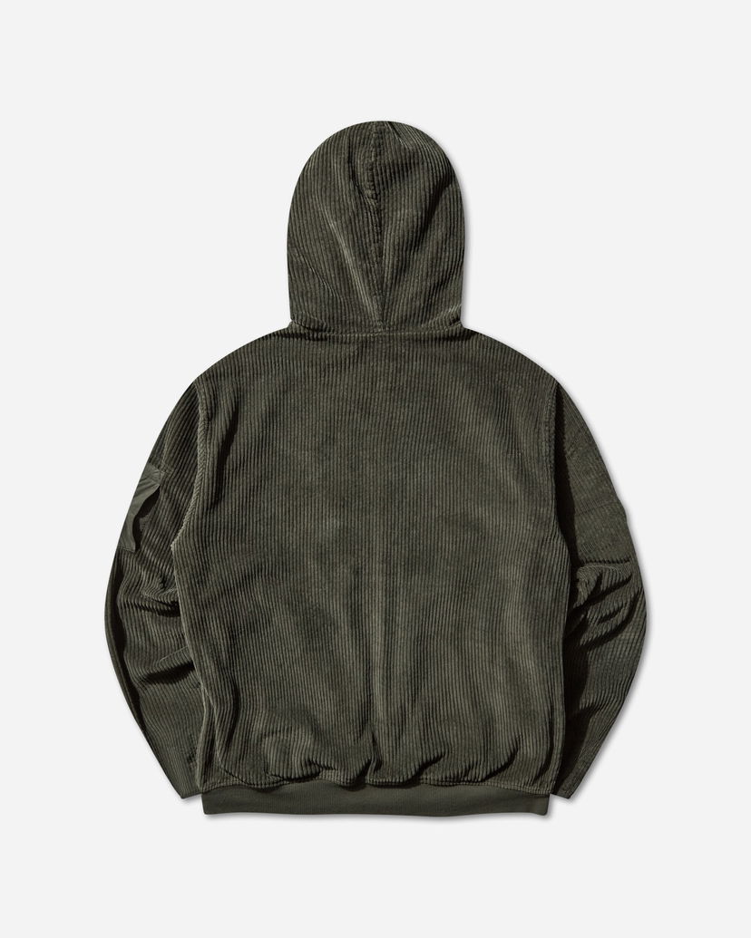 Sweatshirt C.P. Company Corduroy Zipped Hoodie Grøn | 19CMSS217A-110472G 978