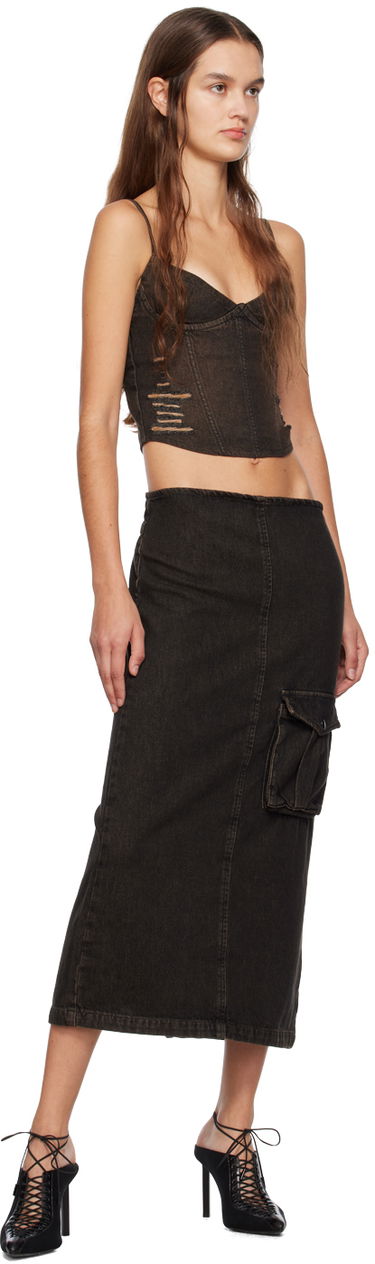 Tanktop Miaou Miaou Kiko Denim Tank Top Sort | 7075SD4BLK, 3