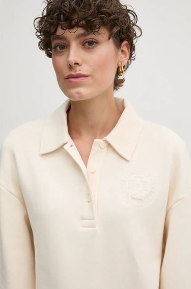 Sweatshirt Lacoste Women's Beige Polo Neck Sweatshirt Beige | SF2641, 3