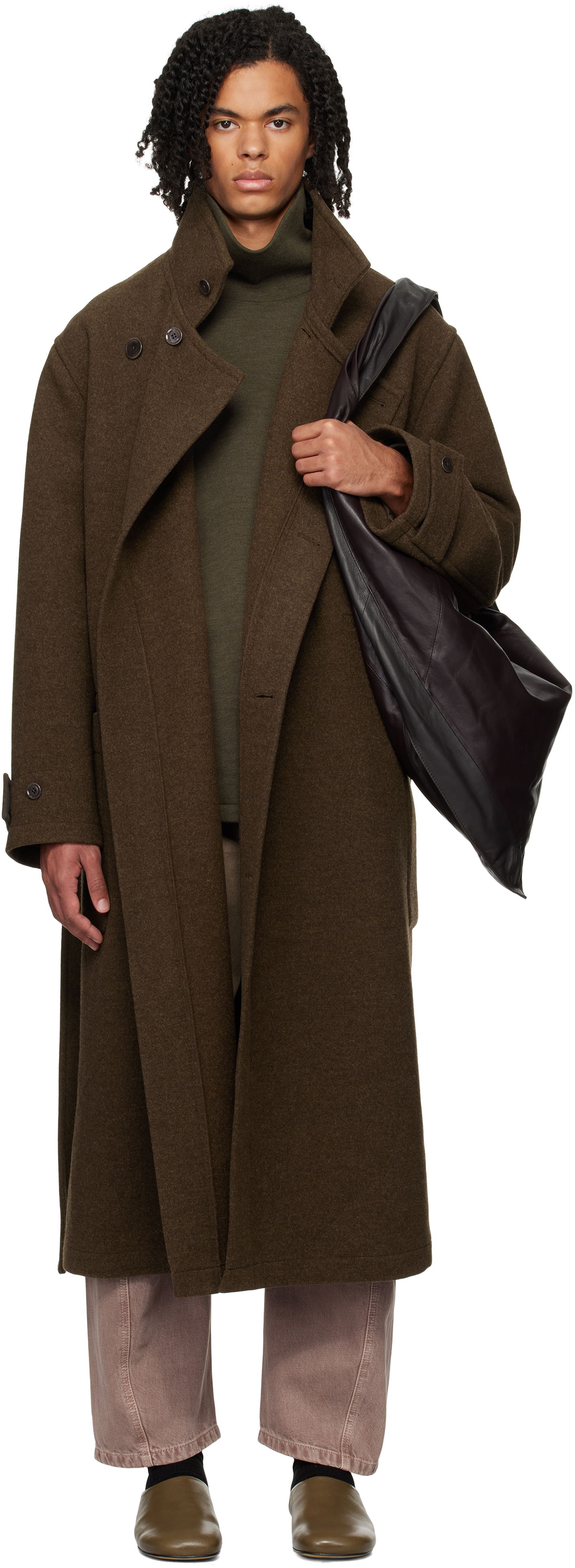 Trenchcoat LEMAIRE LEMAIRE Men's Wrap Coat Grøn | CO1090 LF1117, 0