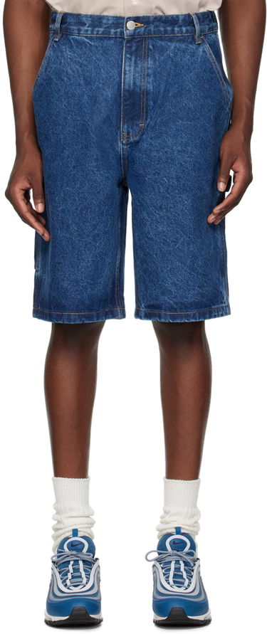 Shorts BBC IceCream ICECREAM Embroidered-Logo Denim Shorts Blå | IC24254, 0