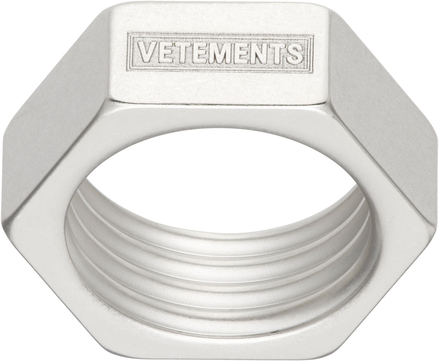 Ring VETEMENTS Vetements Silver-Tone Screwnut Ring Metalisk | UH76RI200S, 0