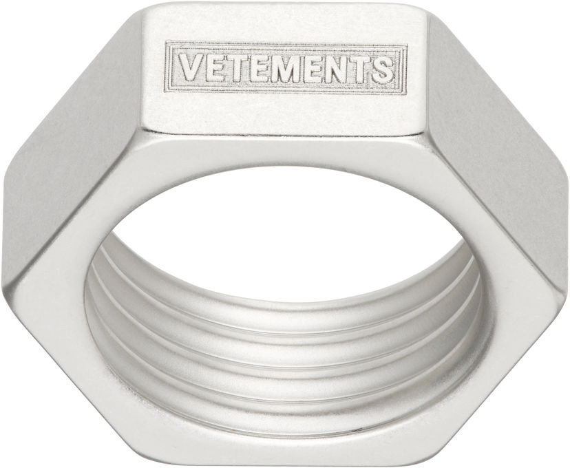 Ring VETEMENTS Vetements Silver-Tone Screwnut Ring Metalisk | UH76RI200S