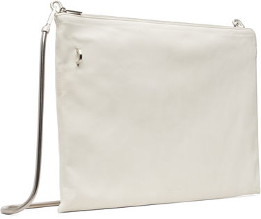 Skuldertaske Rick Owens Concordians Leather Pouch with Silver-tone Chain Strap Hvid | RR02E1417 LBHH, 1
