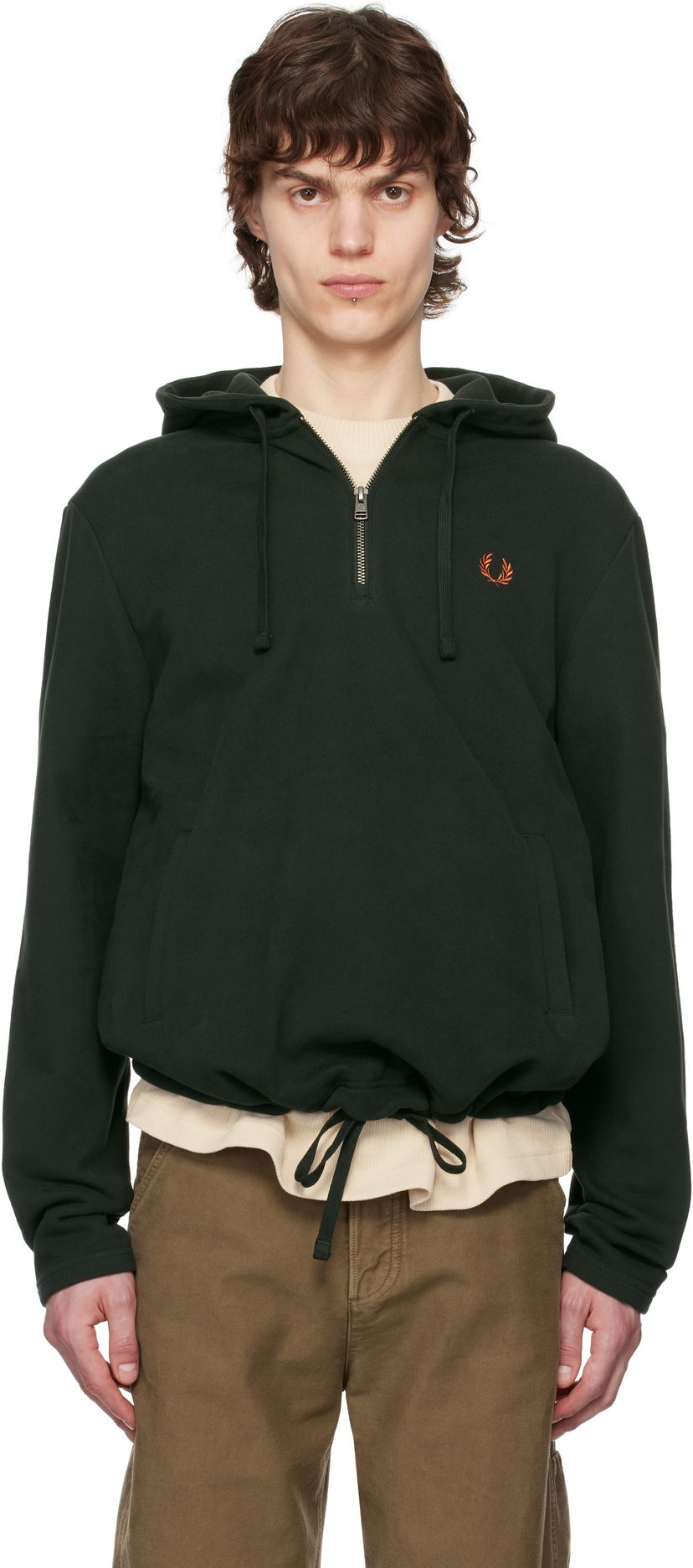Sweatshirt Fred Perry Fred Perry Smock Hoodie Grøn | M8619