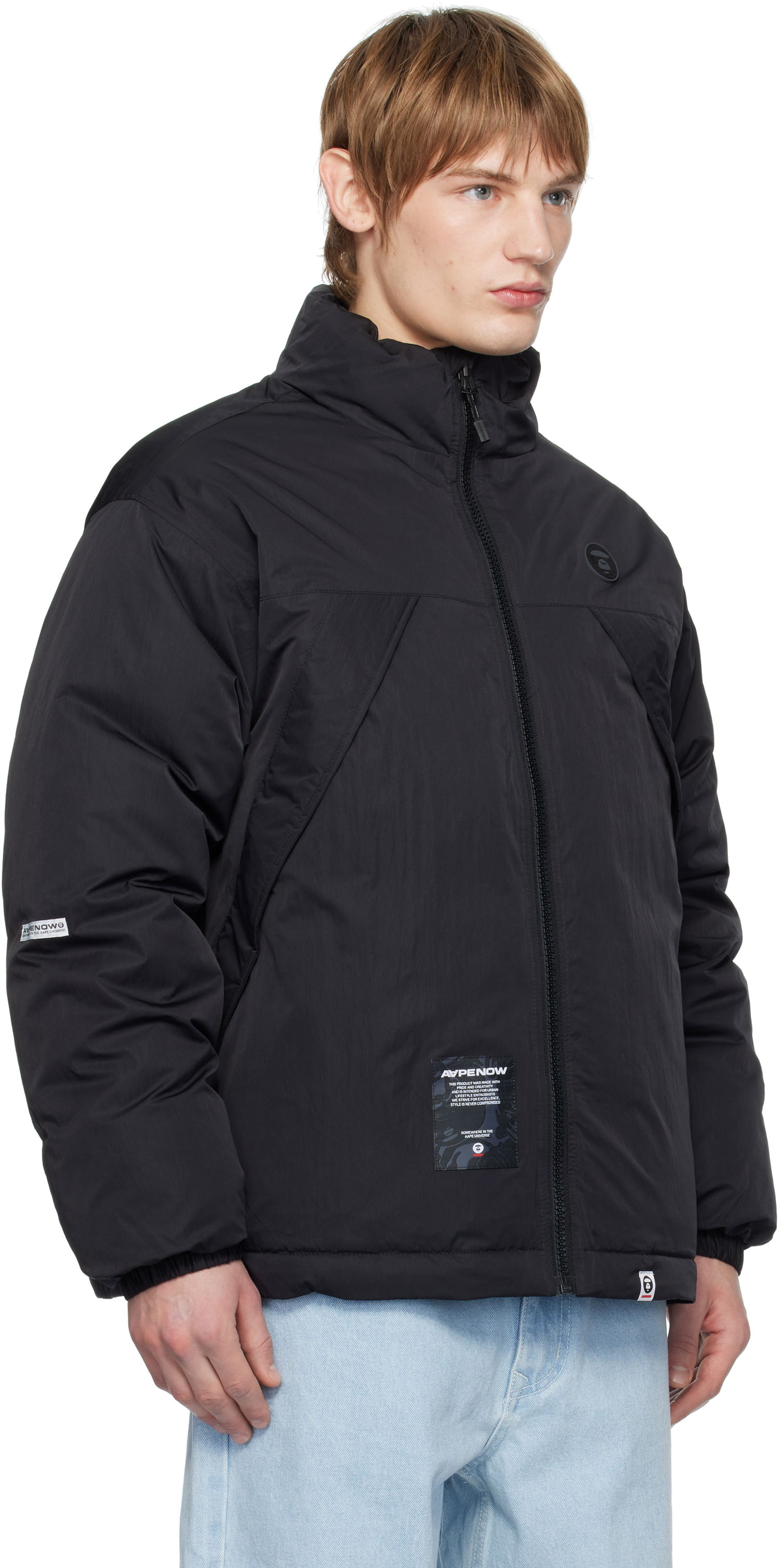 Puffer jakke AAPE by A Bathing Ape AAPE by A Bathing Ape 'AAPE NOW' Down Jacket Sort | AAPDNM7655XXNBKX, 1