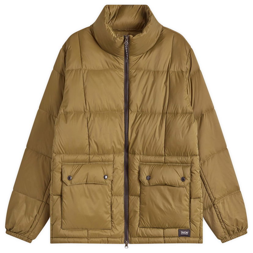 Puffer jakke TAION Hooded Down Jacket Grøn | TAION-102VZMT-OLV