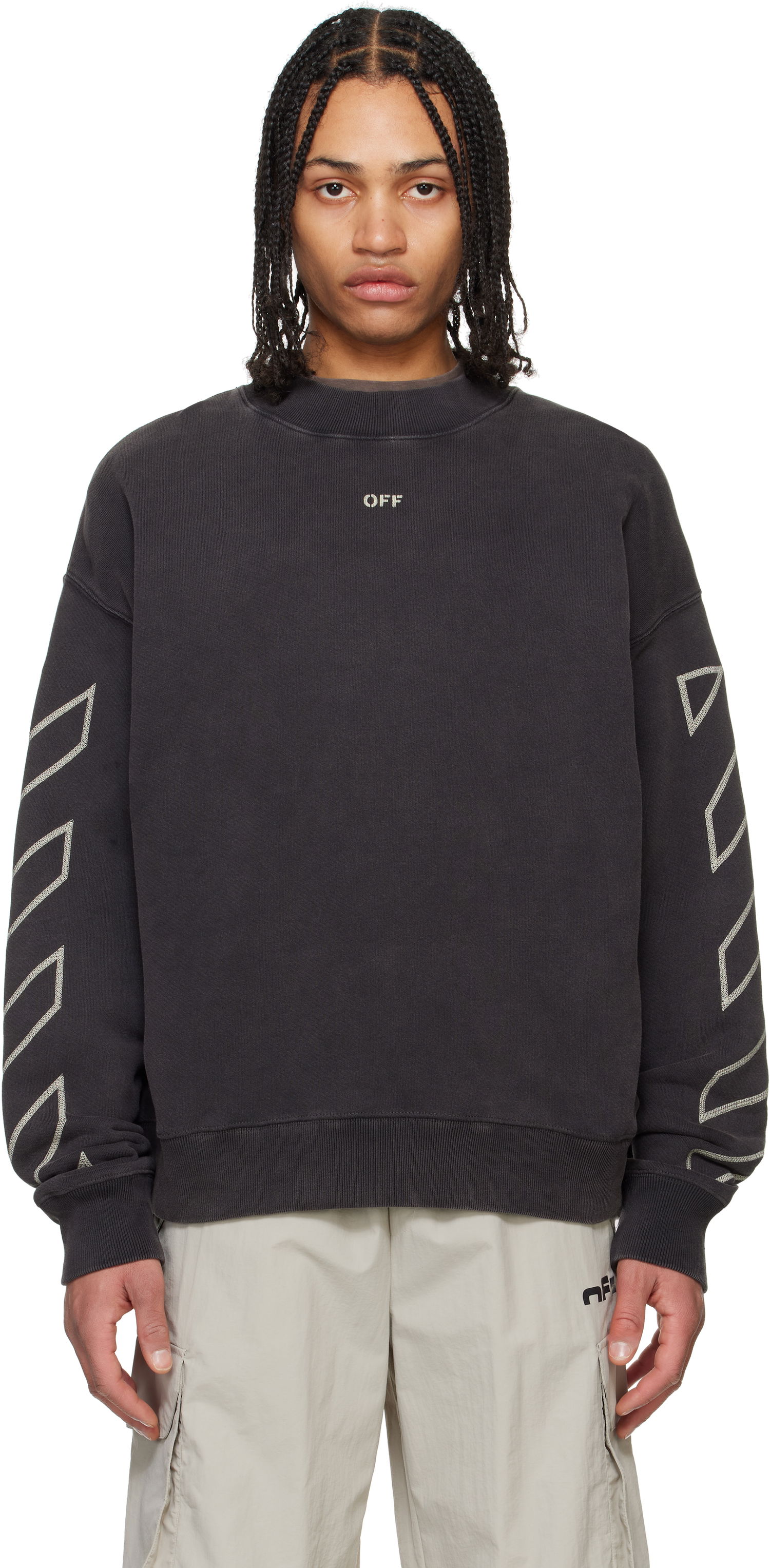 Sweater Off-White Off-White Crewneck Martyrdom Arrow Sweatshirt Sort | OMBA054S25FLE0081361, 0