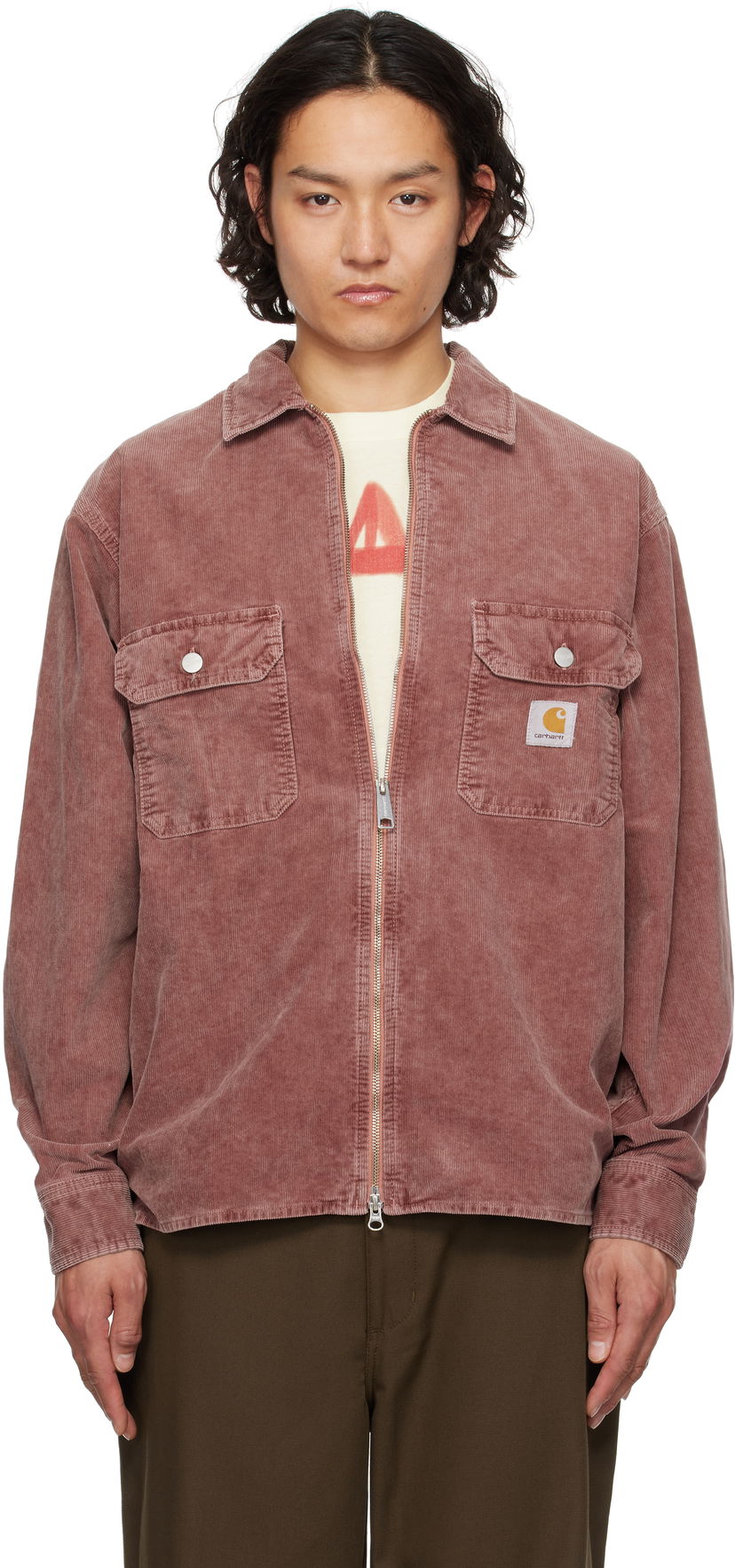 Skjorte Carhartt WIP Carhartt WIP Reynold Corduroy Overshirt Lyserød | I034878