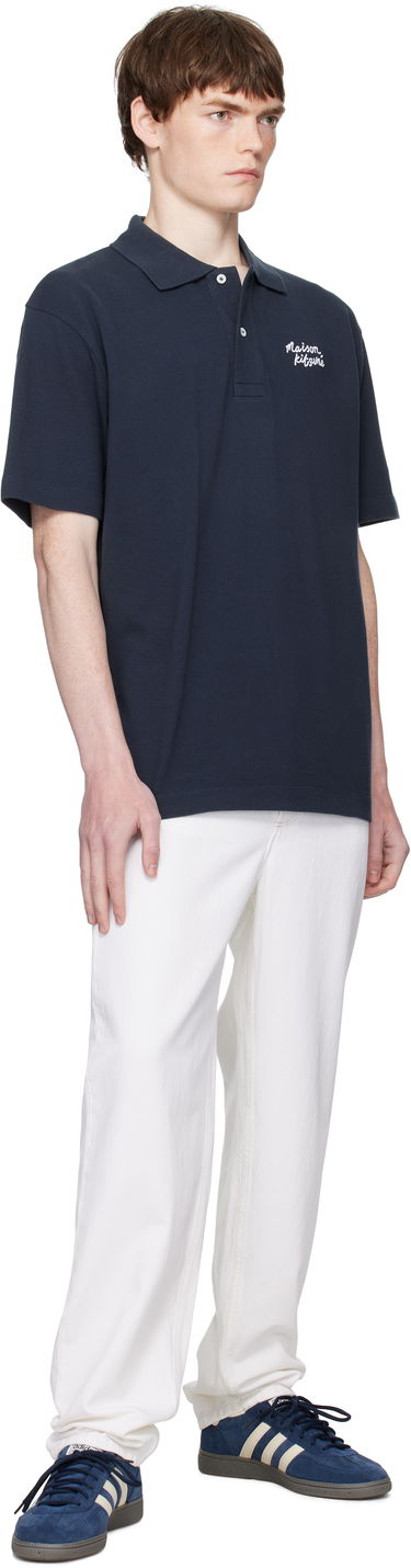 Polo skjorte MAISON KITSUNÉ Handwriting Comfort Polo Mørkeblå | MM00201KP0001, 3