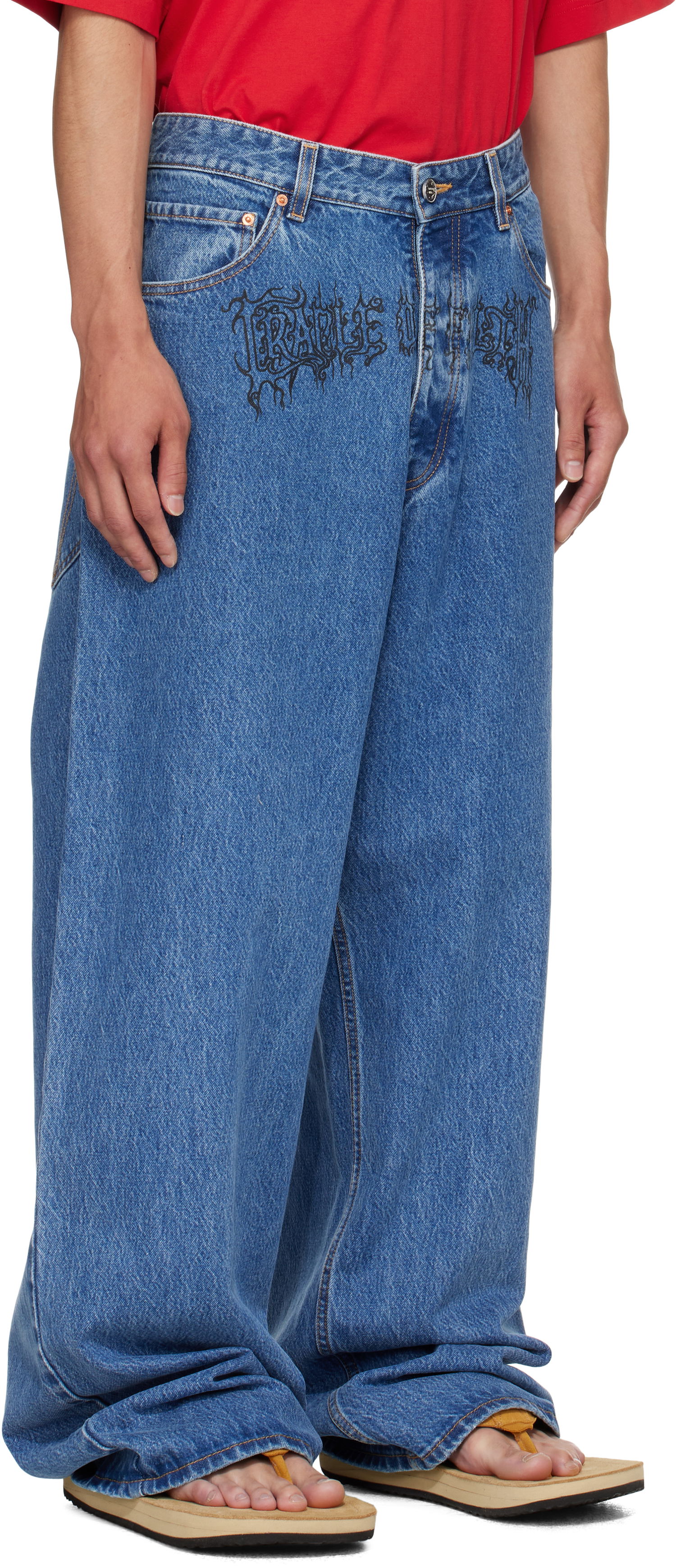 Jeans VETEMENTS Vetements Cradle of Filth Baggy Jeans Blå | UH76DP150LB2, 1
