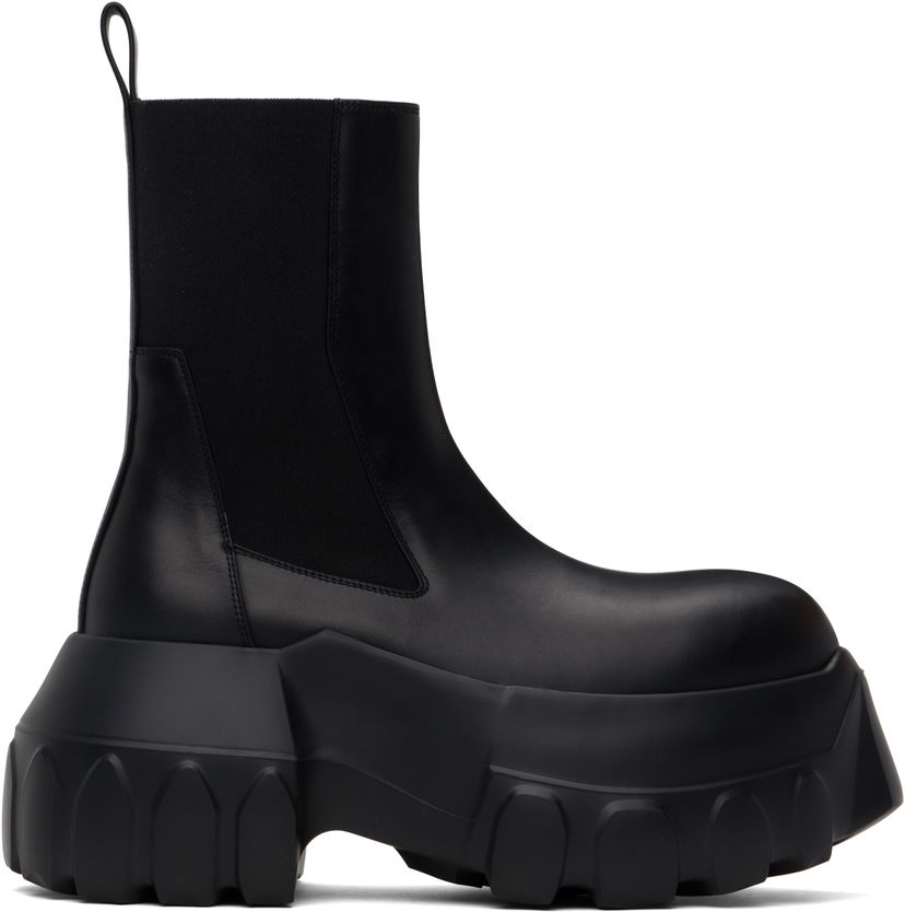 Sneakers og sko Rick Owens Rick Owens Hollywood Beatle Mega Tractor Chelsea Boots Sort | RU01E5860 LOO