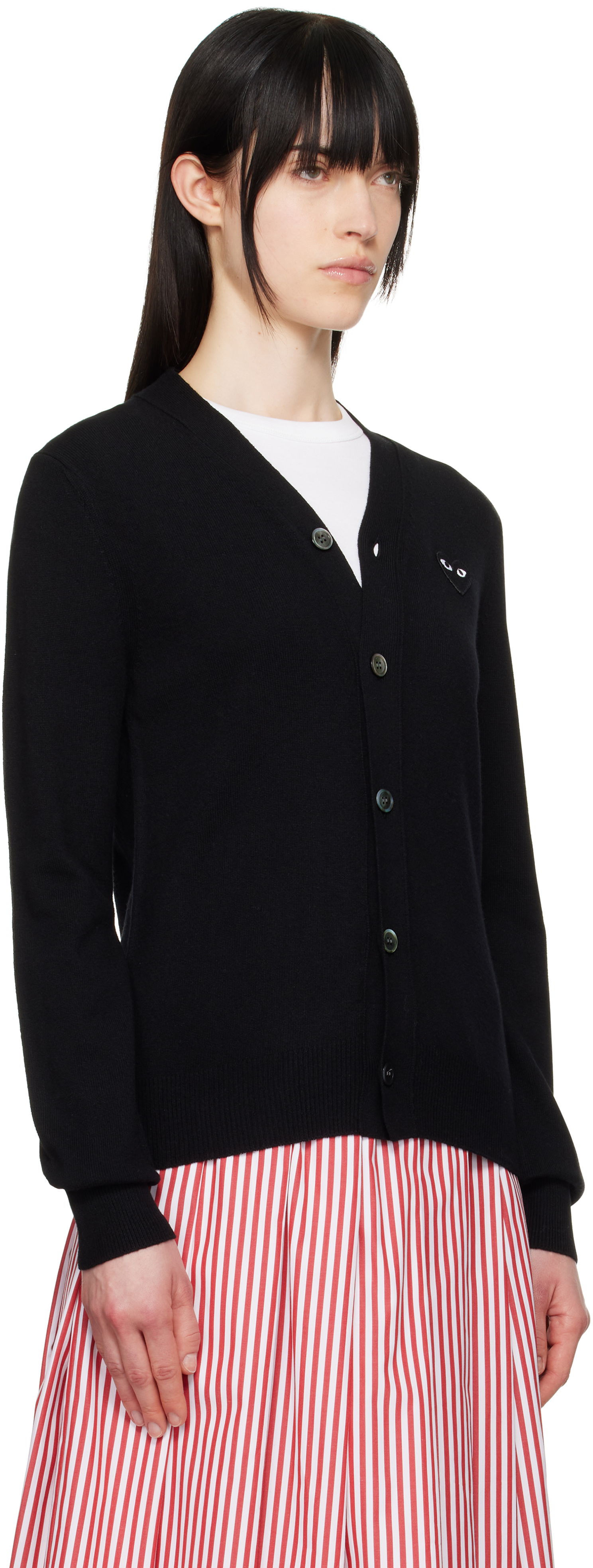 Sweater Comme des Garçons COMME des GARÇONS PLAY Heart Cardigan Sort | AX-N024-051, 1