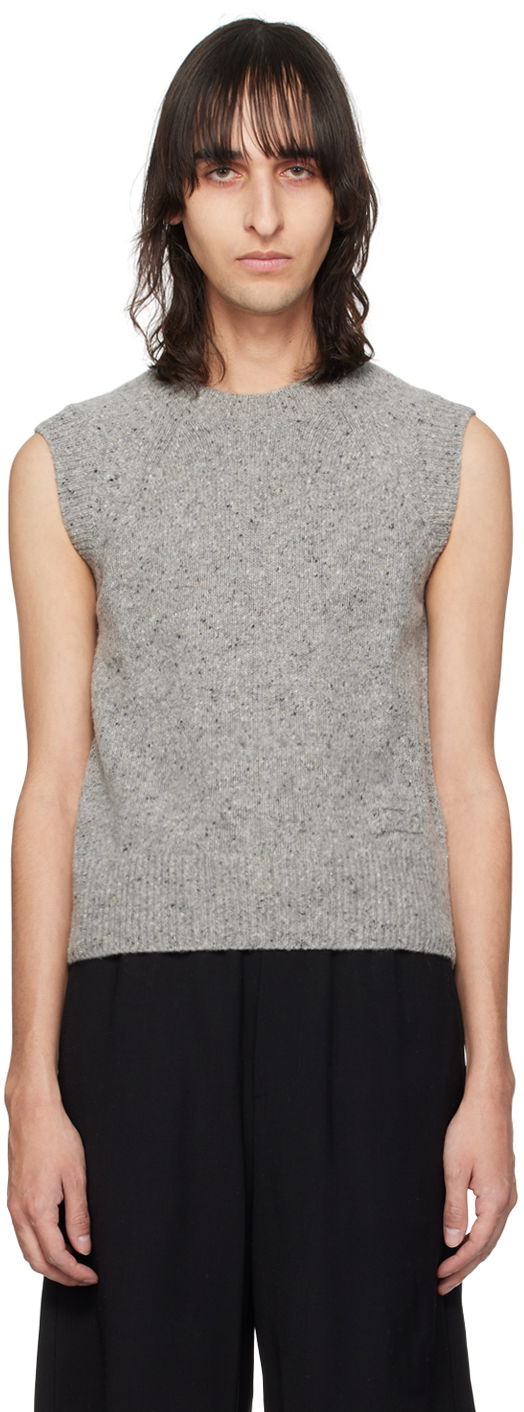 Vest AMI Crewneck Vest Grå | HKS735.KN0038