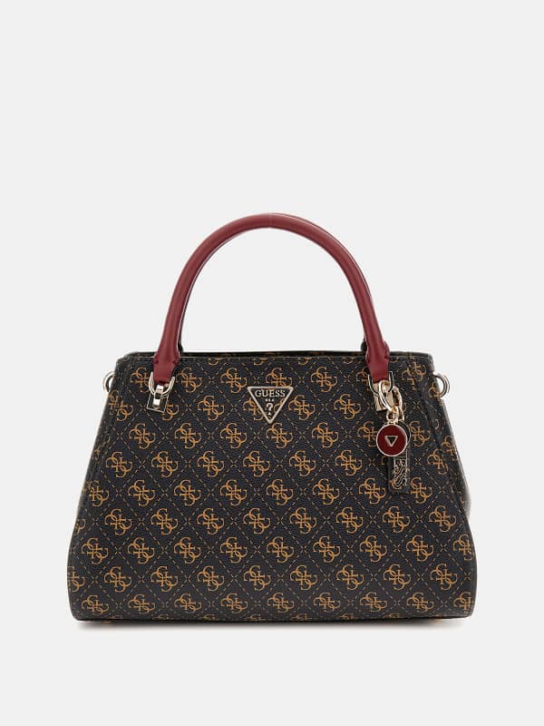 Håndtaske GUESS Noelle 4G Logo Satchel Brun | HWQL7879070, 0
