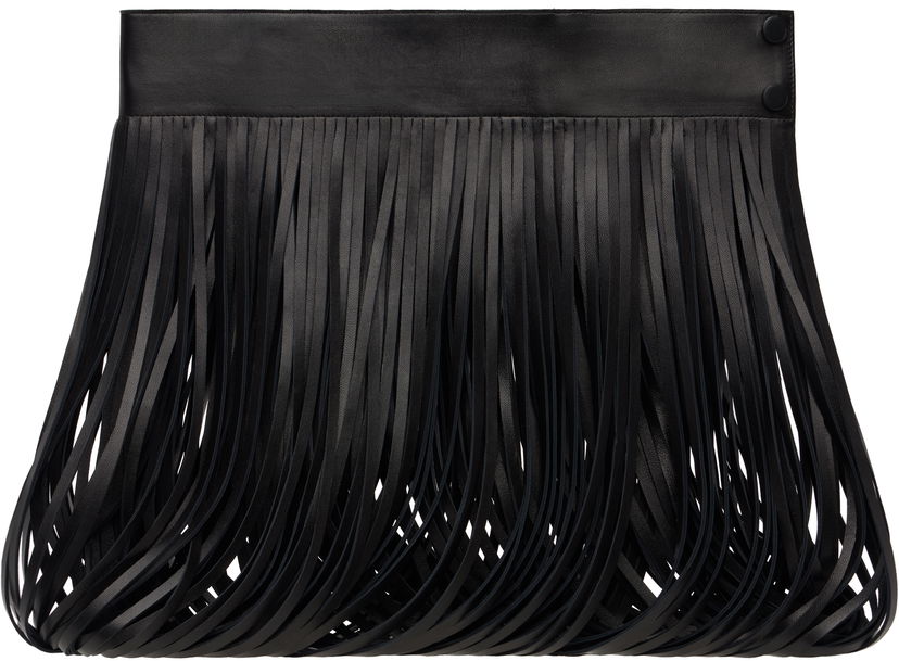 Bælter Alaïa ALAÏA Fringed Leather Waist Belt Sort | AA9J05546C228