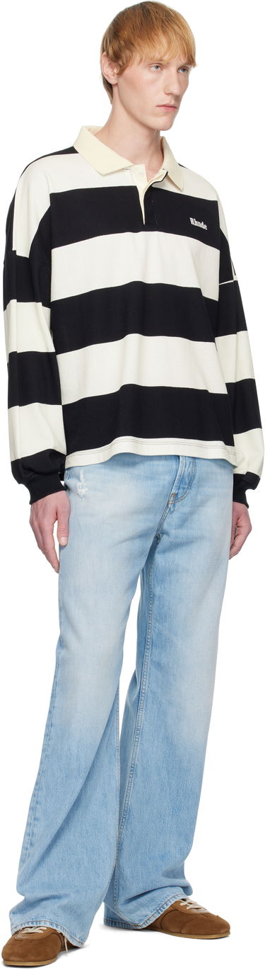 Polo skjorte Rhude Rhude Striped Piqué Polo Sort | RHSS25PO03012, 3