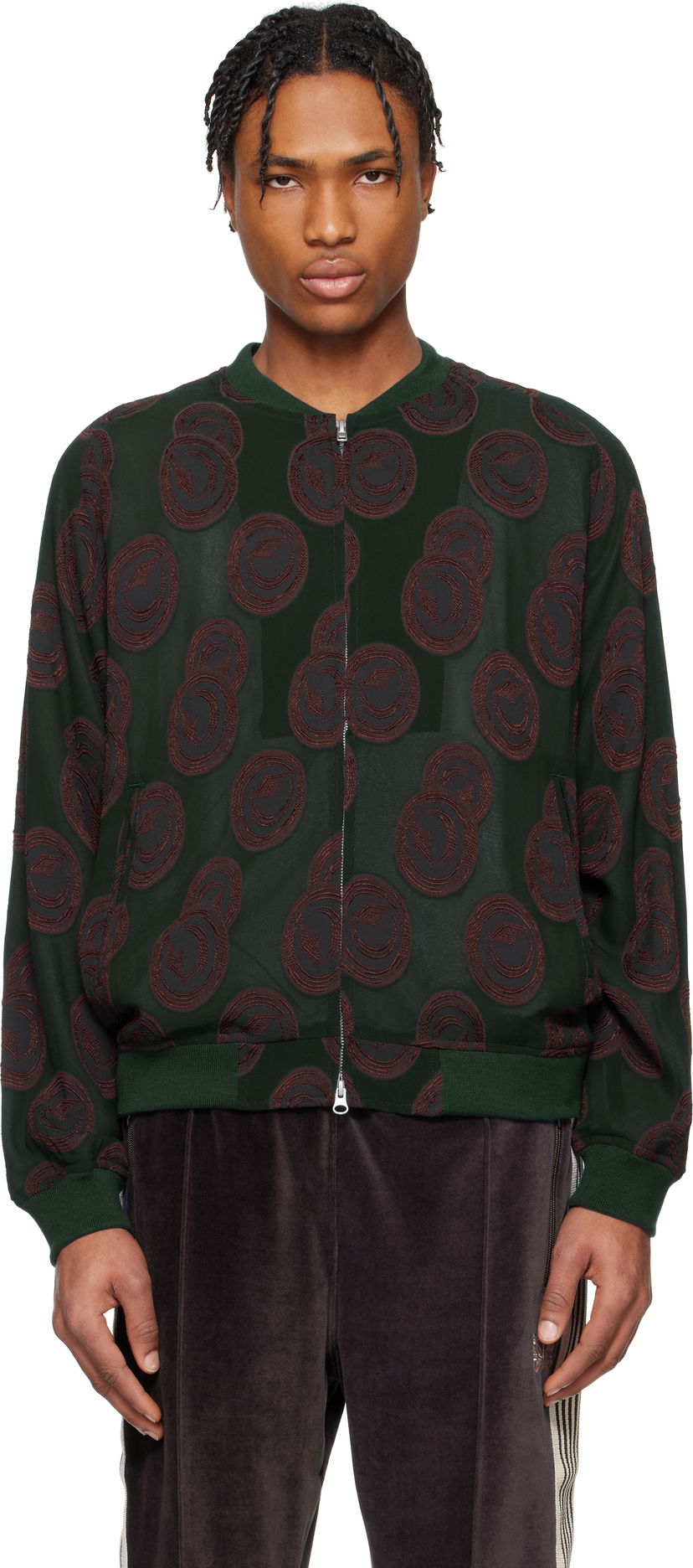 Bomberjakke Needles NEEDLES BB Print Bomber Jacket Grøn | QV122