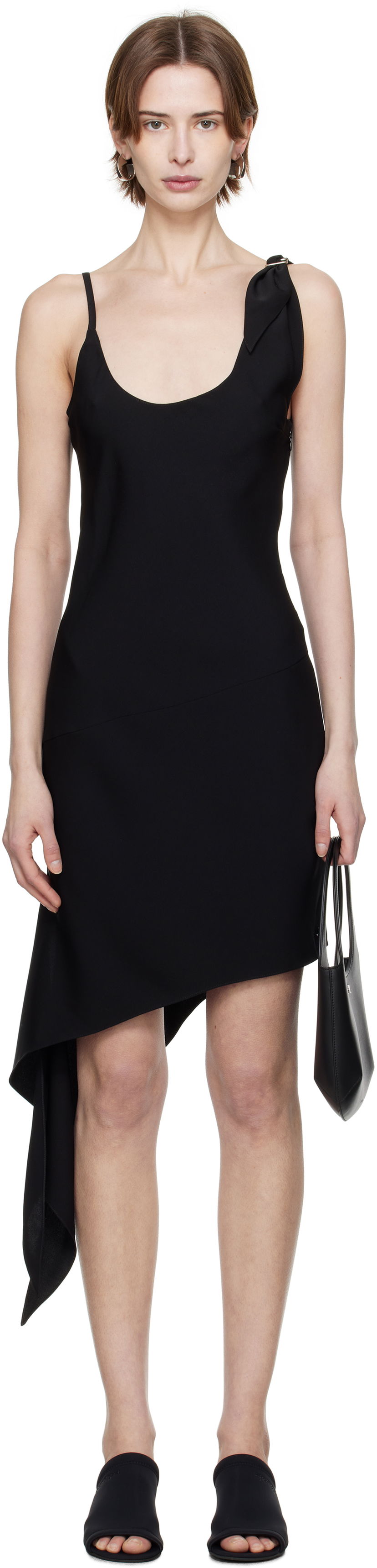 Kjole Courrèges Courrèges Scarf Midi Dress Sort | 125CRO538PL0147