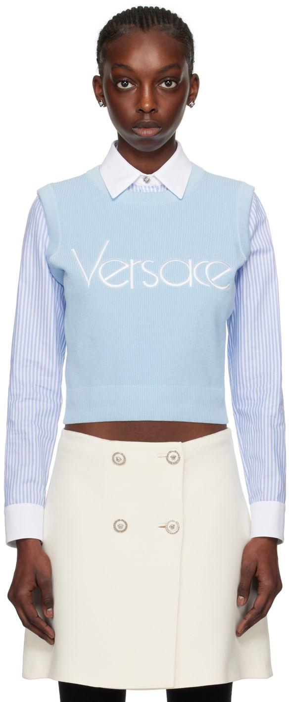 Sweater Versace Blue 1978 Re-Edition Sweater Blå | 1015291_1A10572