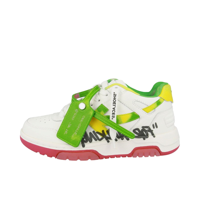 Sneakers og sko Off-White Out Of Office OOO "For Walking" Low Tops White Multicolor W Grøn | OWIA259S22LEA0070184