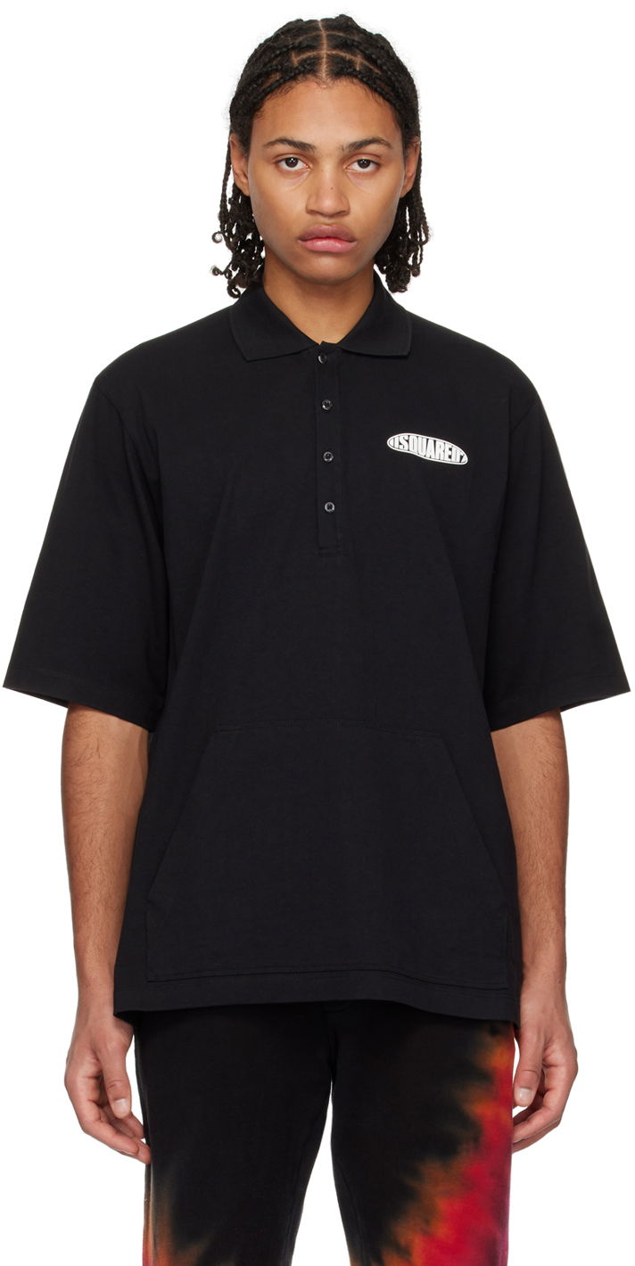 Polo skjorte DSQUARED2 Bonded Polo with Logo Patch Sort | S74GL0069_S23851