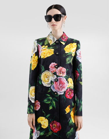 Frakker Dolce & Gabbana Dolce & Gabbana Single-breasted Peony and Rose-Print Brocade Coat Sort | F0W2RTFS9AHHN5IY, 3