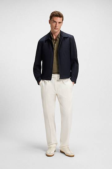 Polo skjorte BOSS BECKHAM x BOSS Linen Polo Shirt Grøn | 50552246, 1