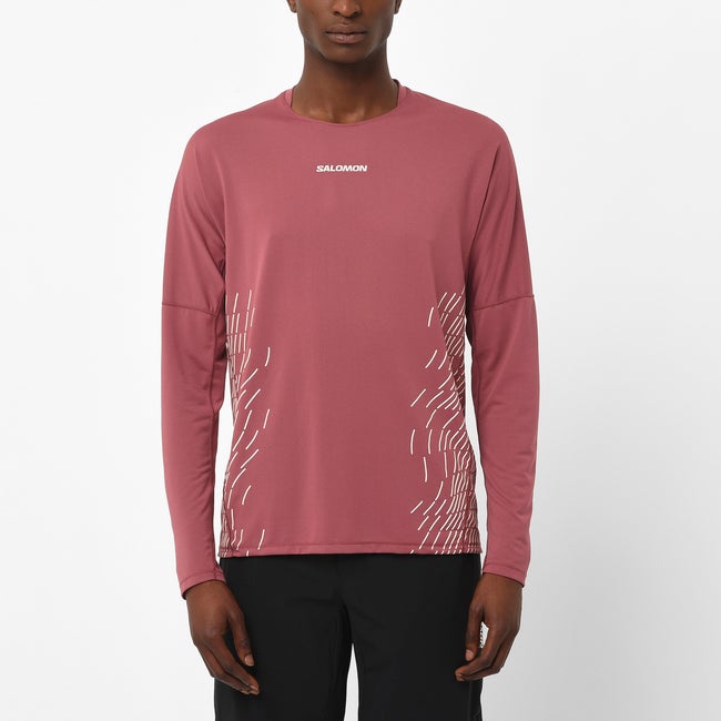 T-shirt Salomon Sense Aero Graphic Long Sleeve T-Shirt Lyserød | LC2697500